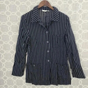 Zara classic elements Striped Long sleeve Button Up Stretched Women's Shirt M